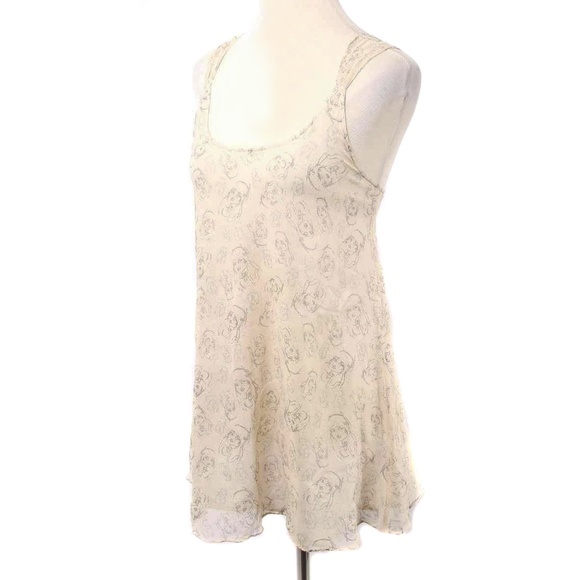 BARBARA HULANICKI x TOPSHOP Blush Beige Face Graphic Pink Silk Mini Dress Size 4 - Picture 3 of 8